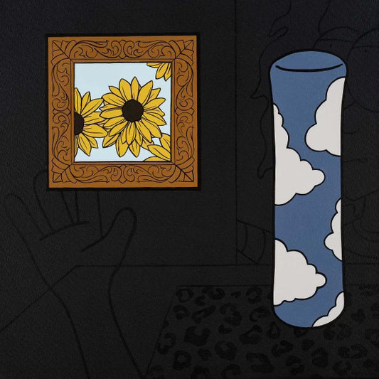 Brad Donovan The Black Painting with Cut Flowers, 2022